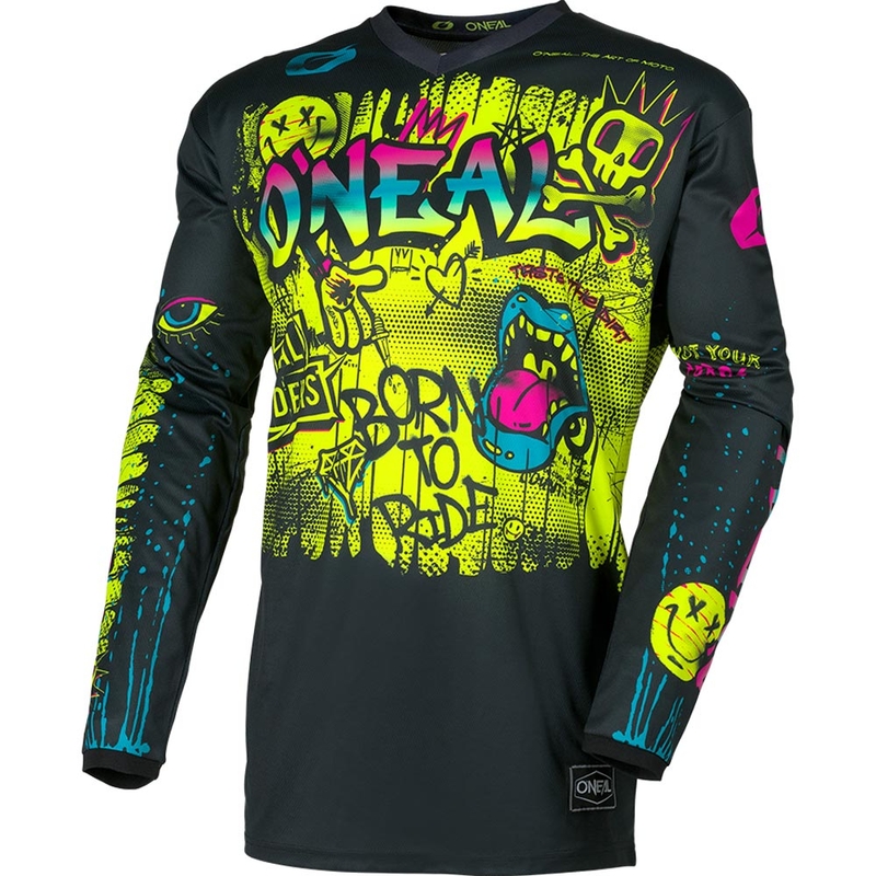 Otroški motokros dres O'Neal Element Rancid črno-fluo rumen