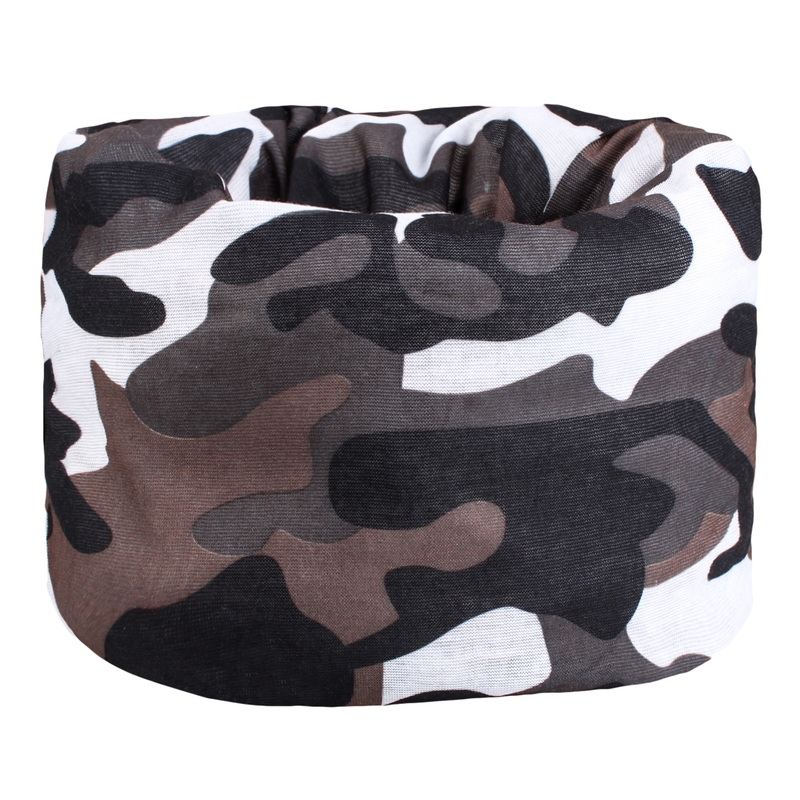 Večnamenski motoristični šal RSA Camo siv