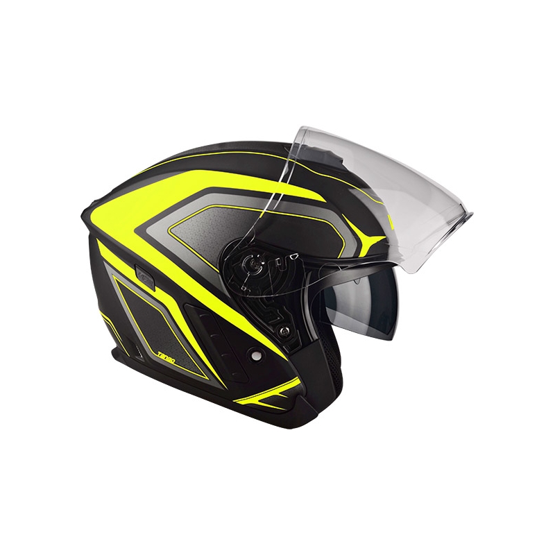 Odprta motoristična čelada Lazer Tango Hexa black-fluo yellow razprodaja