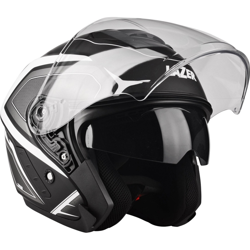 Odprta motoristična čelada Lazer Tango Hexa črno-bela