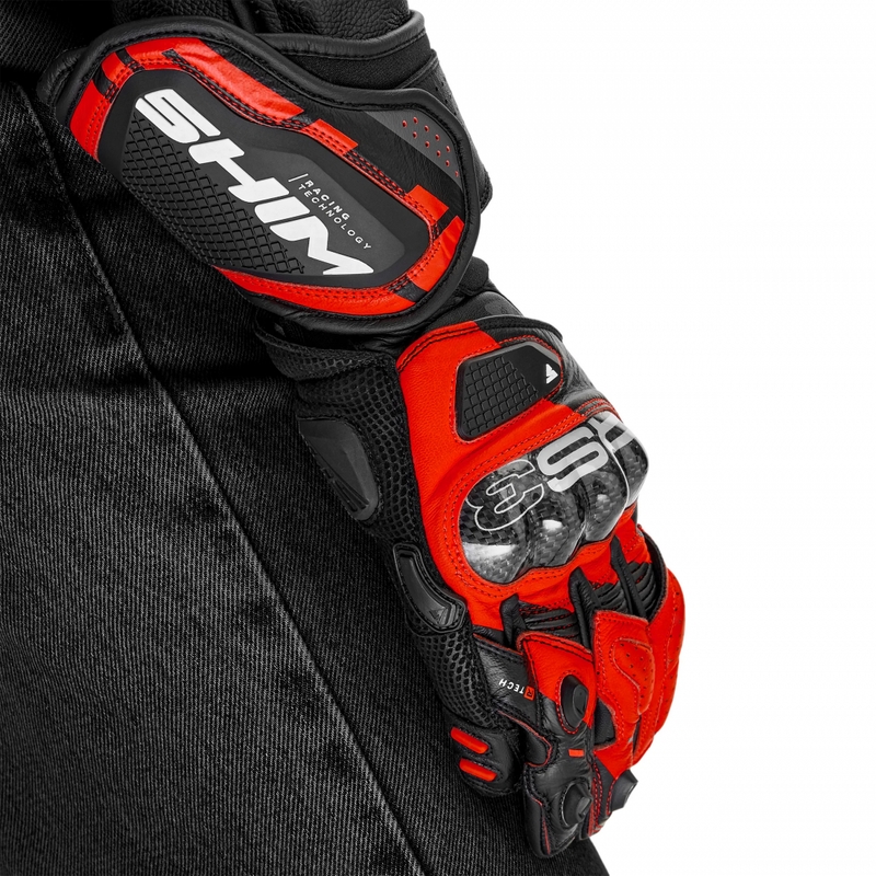 Moto rokavice Shima RS-3 fluo rdeče