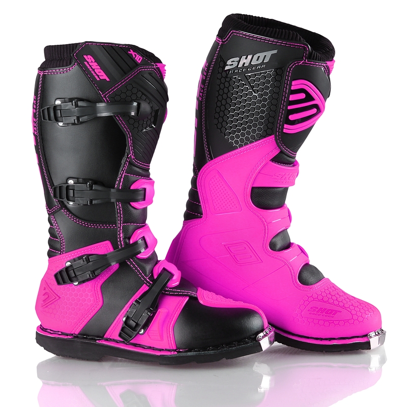 Shot X10 Black-Fluo Pink Motorcycle Boots razprodaja