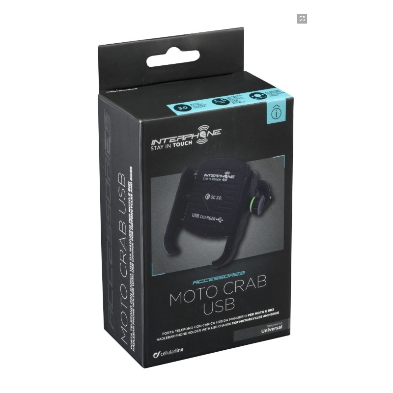 Univerzalni nosilec Interphone Motocrab z vrati USB