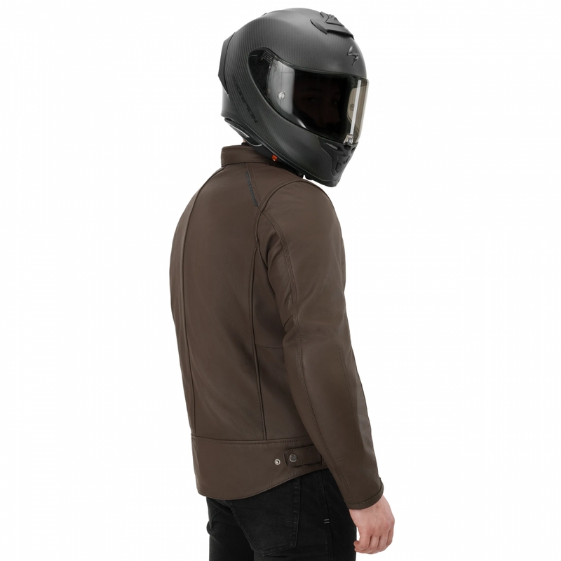 Usnjena motoristična jakna Shima Hunter 3.0 rjava