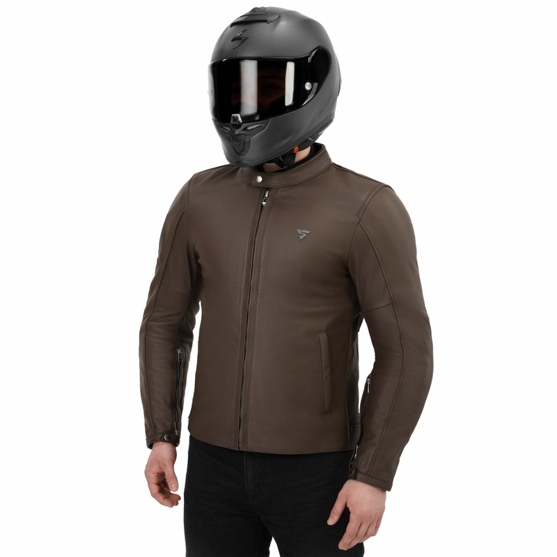 Usnjena motoristična jakna Shima Hunter 3.0 rjava