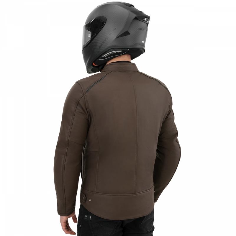 Usnjena motoristična jakna Shima Hunter 3.0 rjava