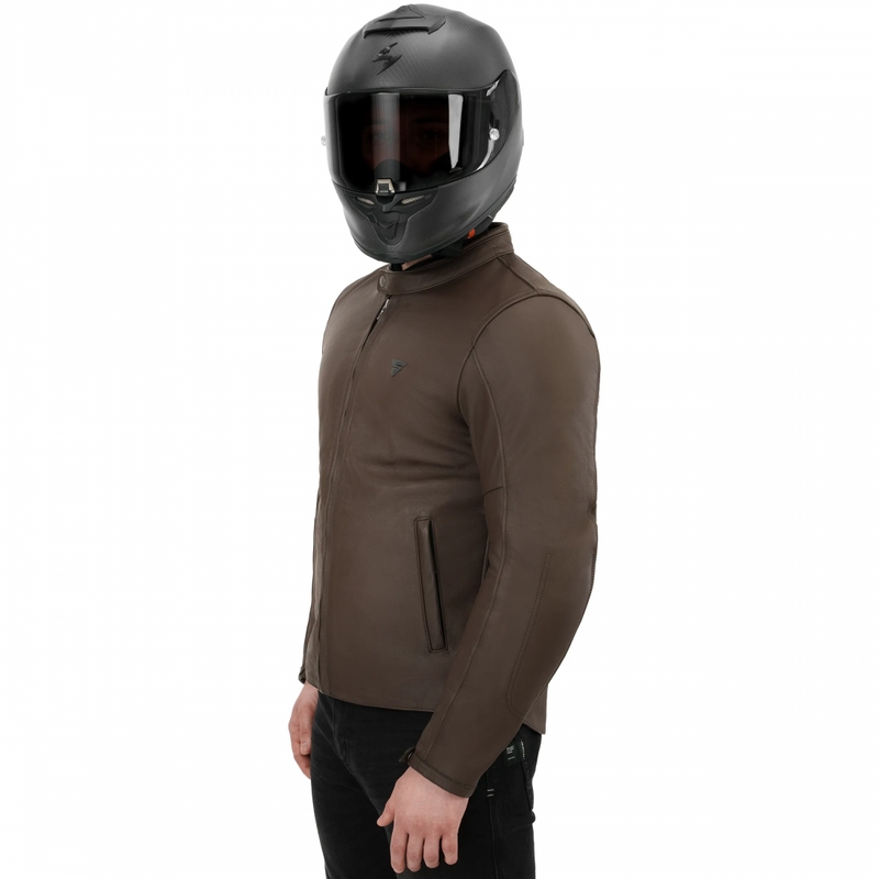 Usnjena motoristična jakna Shima Hunter 3.0 rjava
