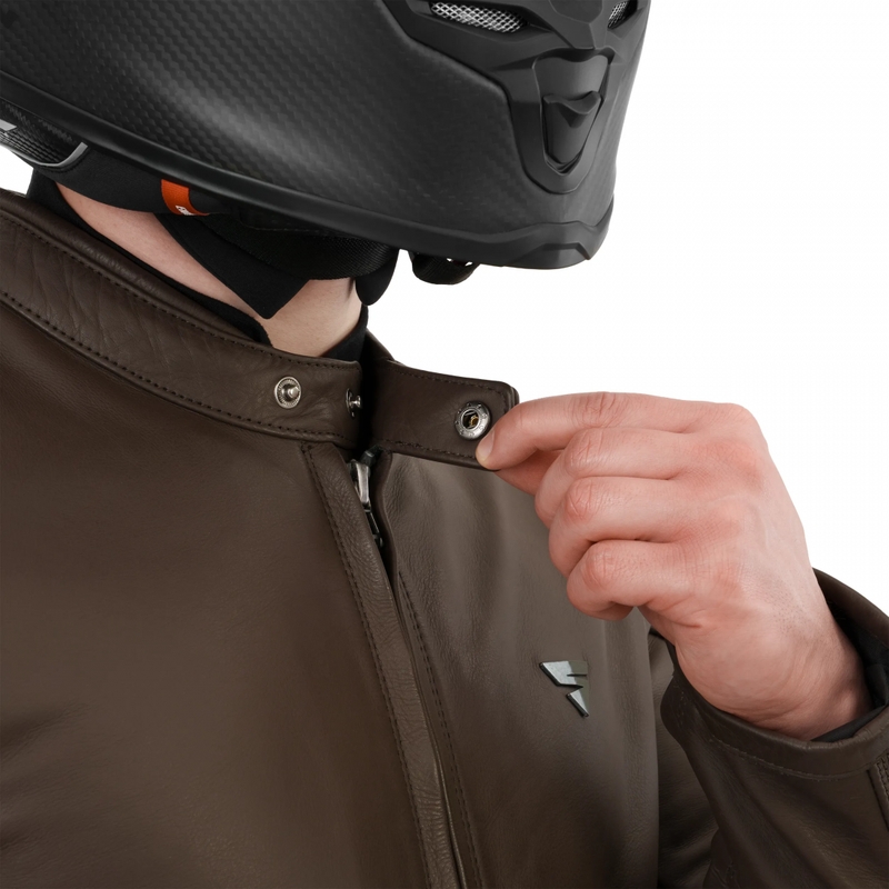 Usnjena motoristična jakna Shima Hunter 3.0 rjava
