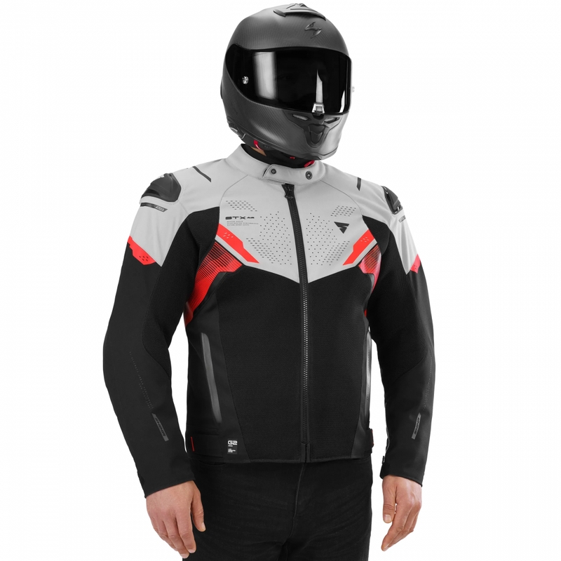 Moto jakna Shima STX Air sivo-rdeča