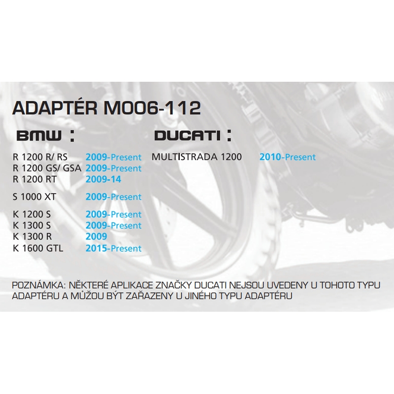 Adapter za torbe za gorivo Oxford - BMW, Ducati