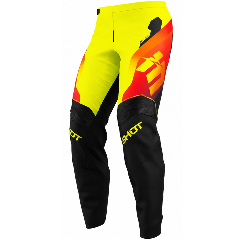 Otroške motokros hlače Shot Draw Rocket fluo rumene