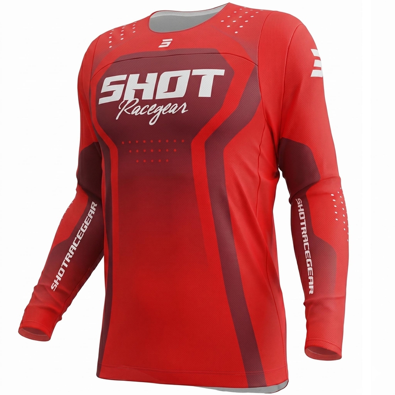 Motokros dres Shot Contact Stream rdeč
