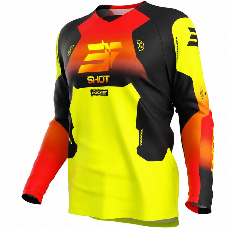 Otroški motokros dres Shot Draw Rocket fluo rumene barve