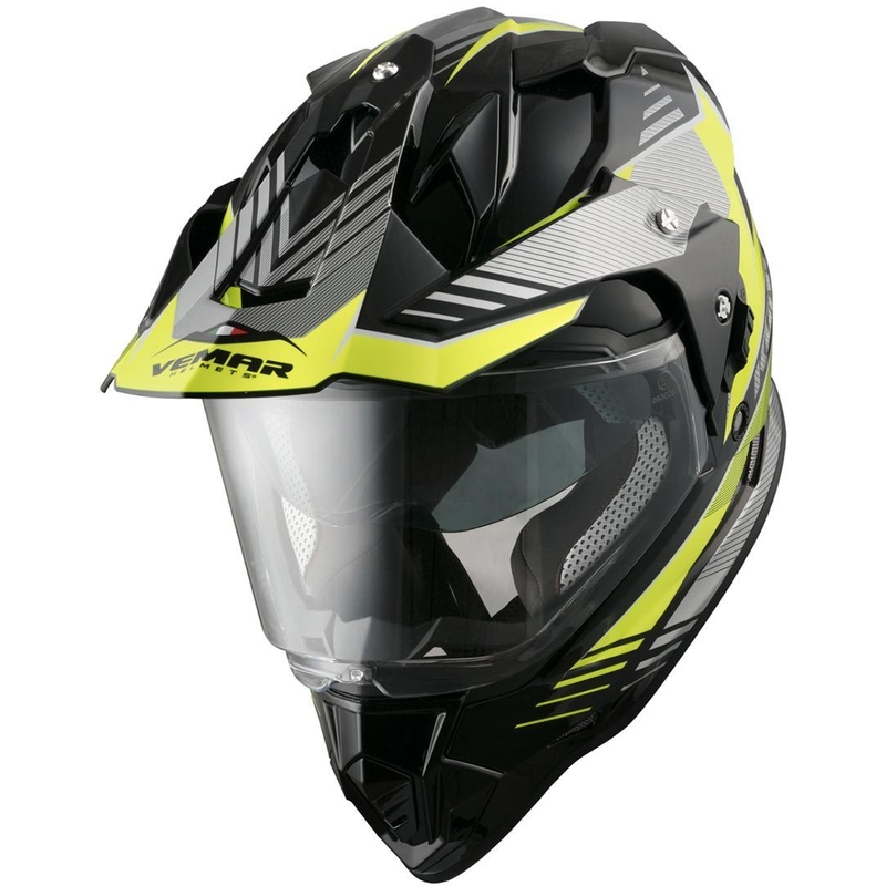 Enduro čelada Vemar Kona Explorer black-silver-fluo yellow razprodaja