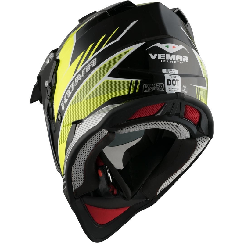 Enduro čelada Vemar Kona Explorer black-silver-fluo yellow razprodaja