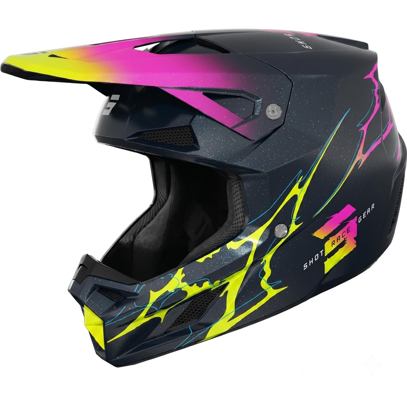 Otroška motokros čelada Shot Speed Rac biserno modra