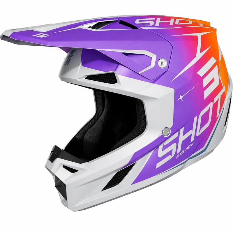 Motokros čelada Shot Speed Side mat vijolična