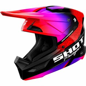 Otroška motokros čelada Shot Furious Stream, sijajno rdeča