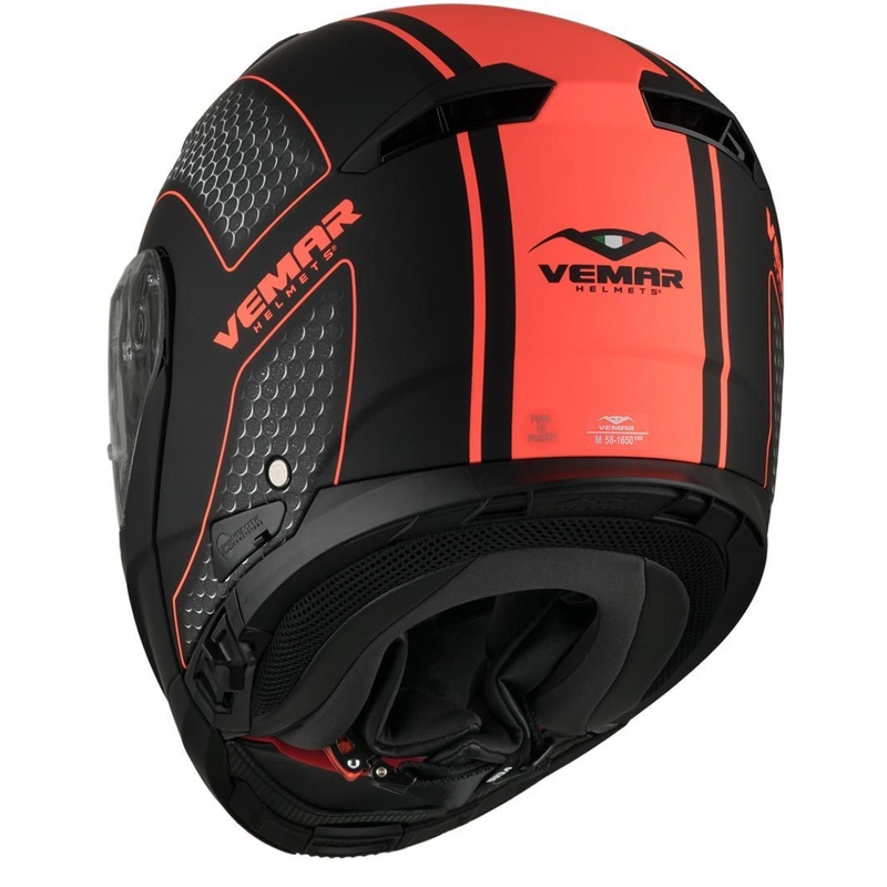 Odklopna čelada Vemar Sharki Hive black matt-grey-fluo orange