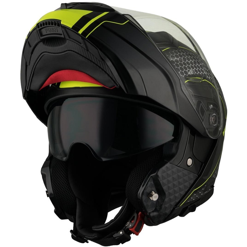 Odklopna čelada Vemar Sharki Hive black matt-grey-fluo yellow