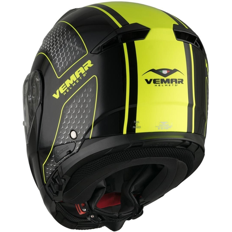 Odklopna čelada Vemar Sharki Hive black matt-grey-fluo yellow
