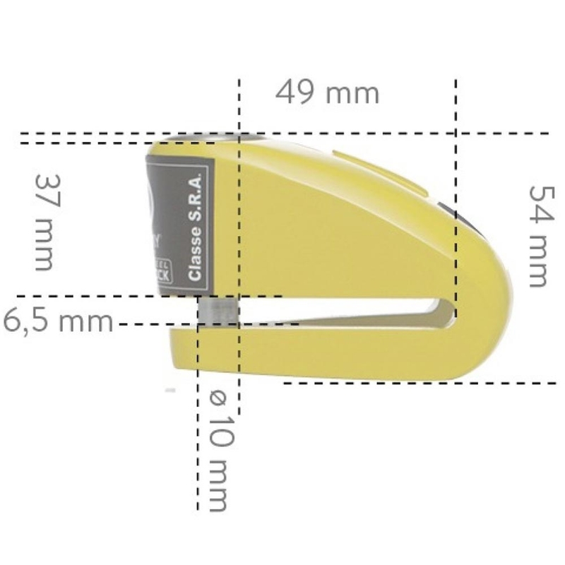 Zaklep zavornega diska Auvray B-Lock 10 Alarm 120 dB rumen
