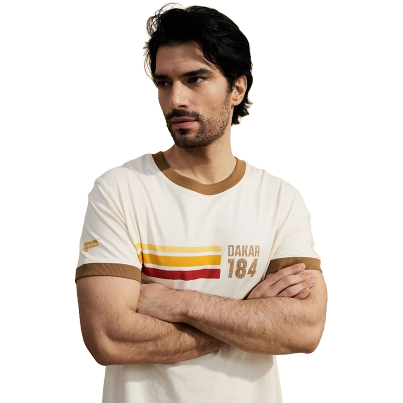 Majica z napisom Dakar Race bež