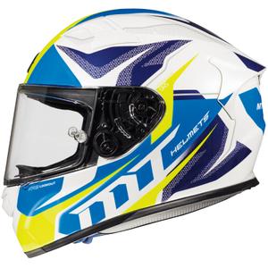 MT Kre Lookout integralna motoristična čelada bela-modra-fluo rumena razprodaja