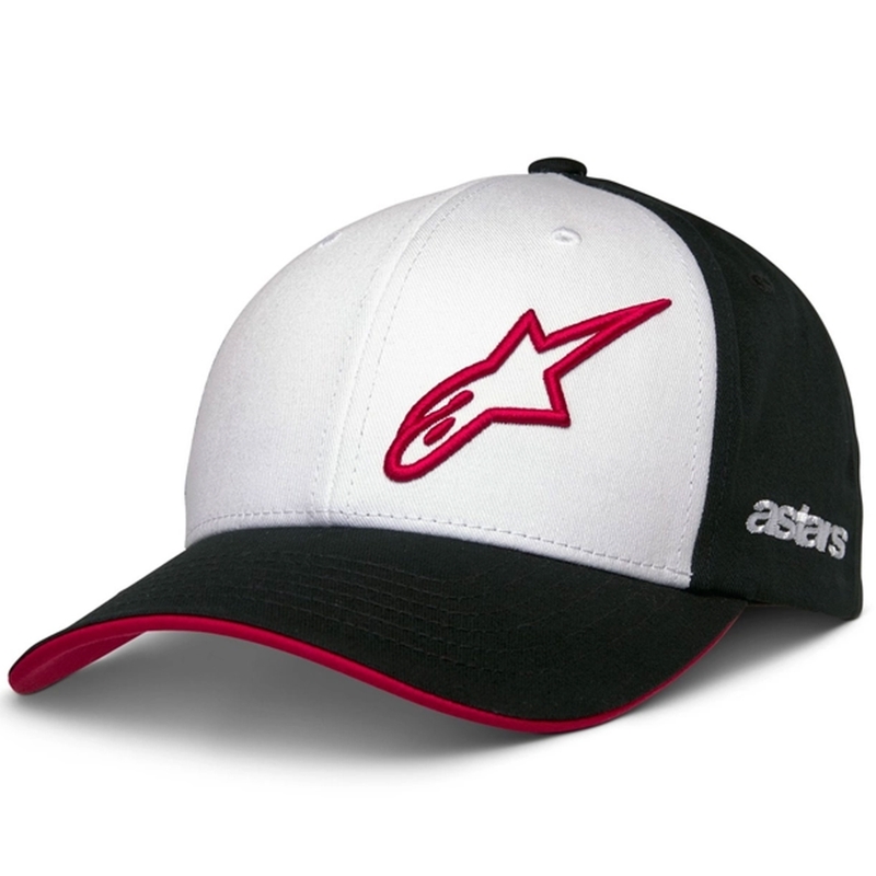 Kapa Alpinestars Sessionized Snapback belo-črno-rdeča