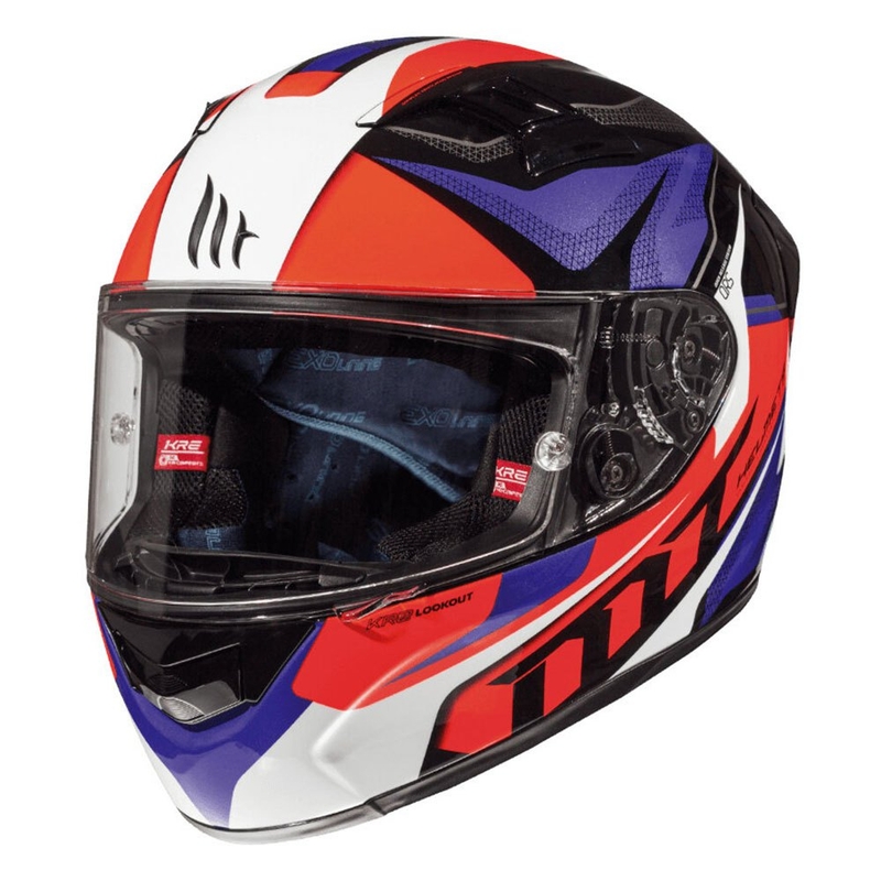 MT Kre Lookout Blue-Black-Fluo Red Integral Motoristična čelada razprodaja