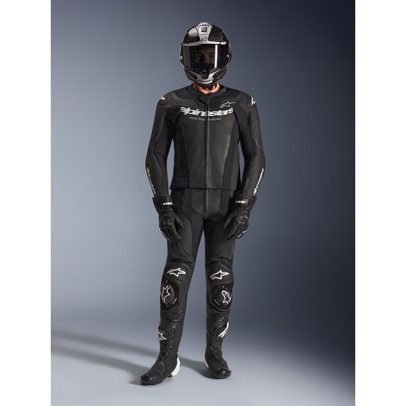 Dvodelni usnjen kombinezon Alpinestars GP Force V2 črno-bel