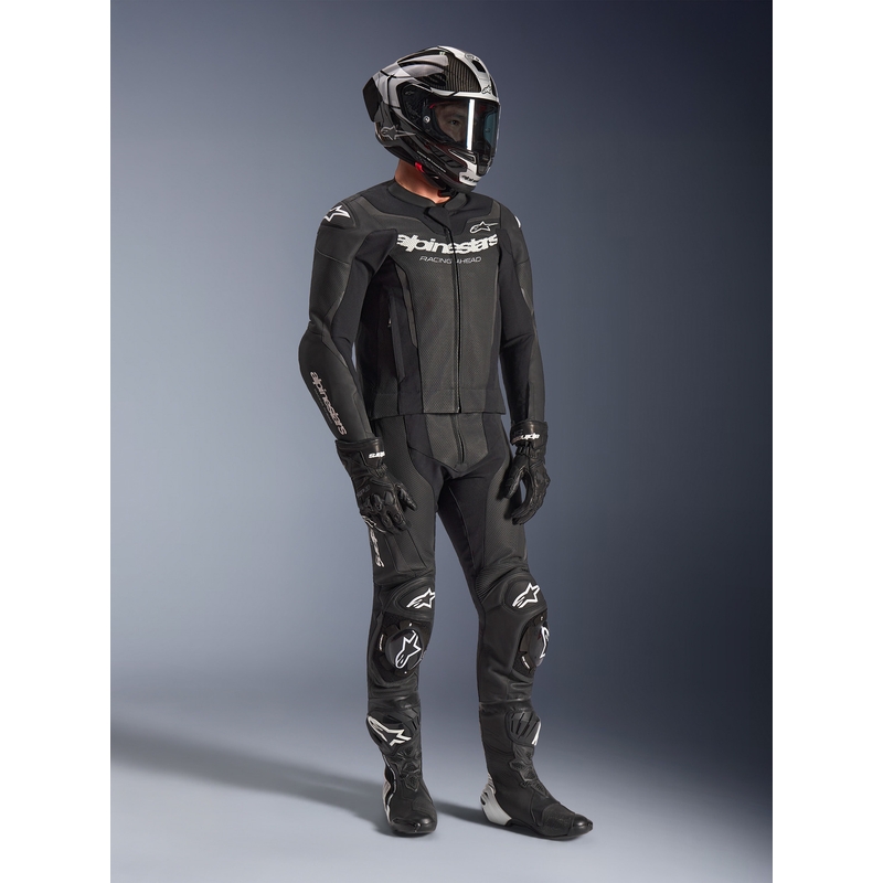 Dvodelni usnjen kombinezon Alpinestars GP Force V2 črno-bel