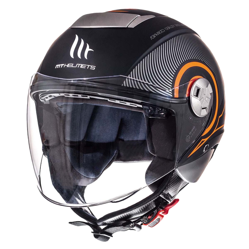 Motoristična čelada Open MT City Eleven SV Tron black matte-fluo orange razprodaja