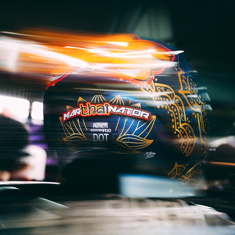 Celoobrazna motoristična čelada Alpinestars Supertech R10 Marthainator limited edition JORGE MARTIN modra biserno zlata rdeča