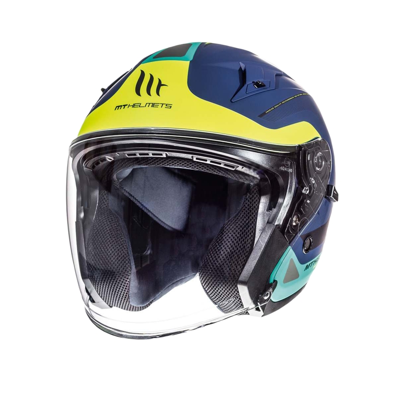 Motoristična čelada Open MT Avenue SV Crossroad blue matte-fluo yellow razprodaja