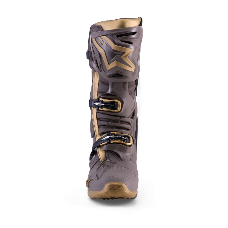 Moto škornji Alpinestars TECH 10 Limited Edition AIR GOLD rjavo-zlati