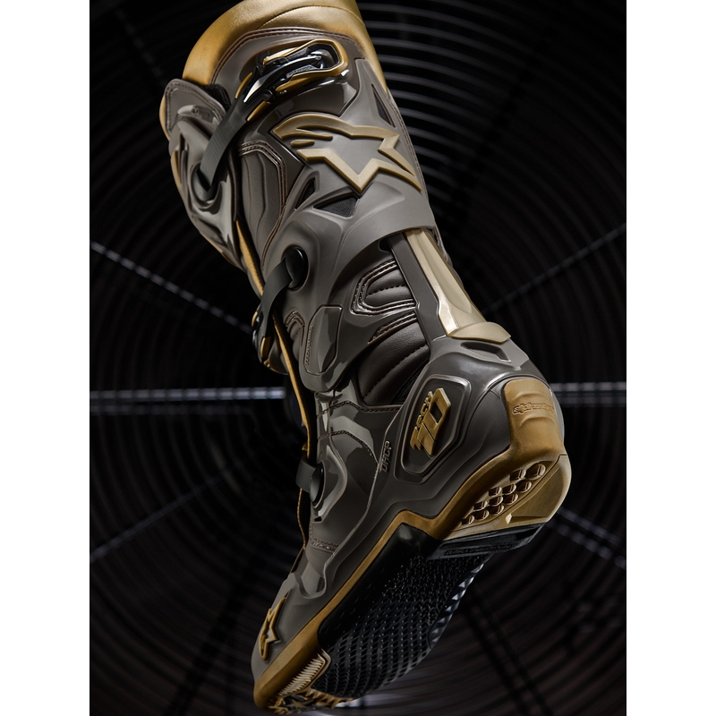 Moto škornji Alpinestars TECH 10 Limited Edition AIR GOLD rjavo-zlati