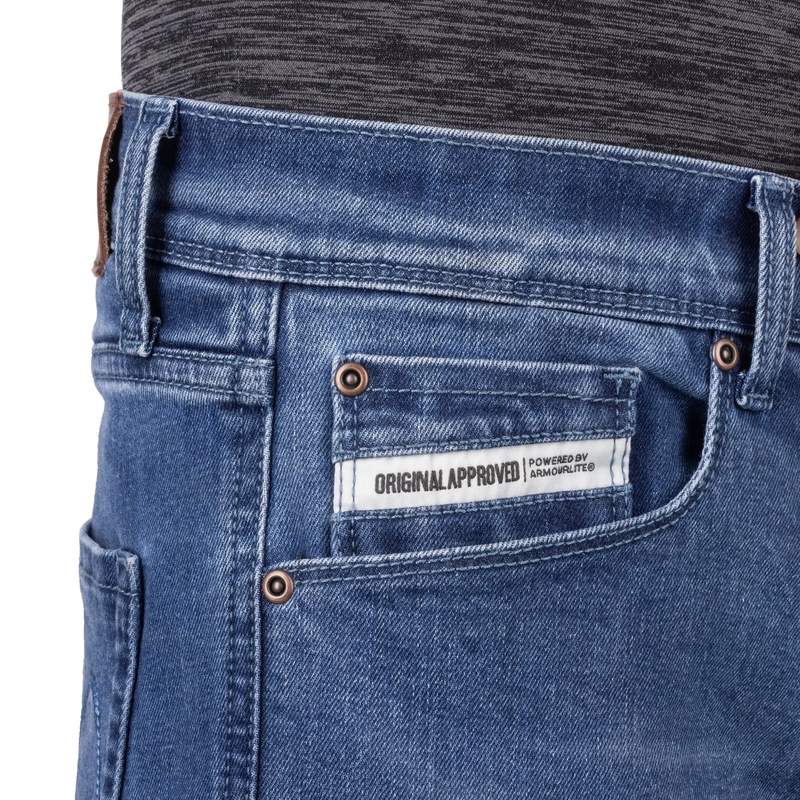 Oxford Original Approved Tailor AA motoristične kavbojke svetlo modre barve