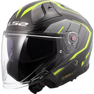 Odprta motoristična čelada LS2 OF603 Infinity II C Urus fluo rumena