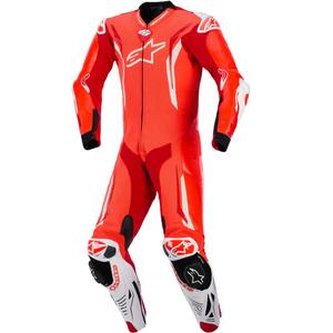 Alpinestars GP TECH V5 enodelni motoristični usnjen kombinezon fluo rdeča-rdeča-bela