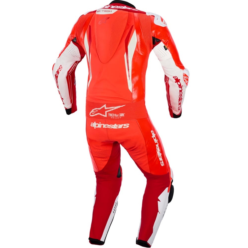 Alpinestars GP TECH V5 enodelni motoristični usnjen kombinezon fluo rdeča-rdeča-bela