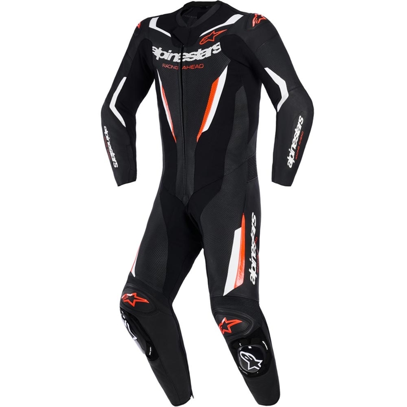 Alpinestars GP FORCE V2 enodelni motoristični kombinezon črno-belo-fluo rdeč
