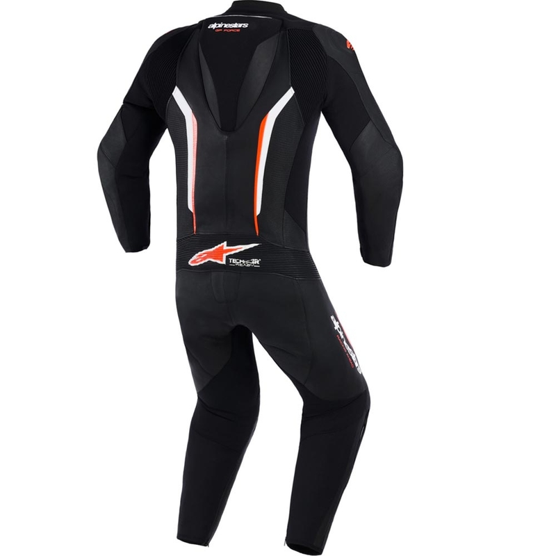 Alpinestars GP FORCE V2 enodelni motoristični kombinezon črno-belo-fluo rdeč