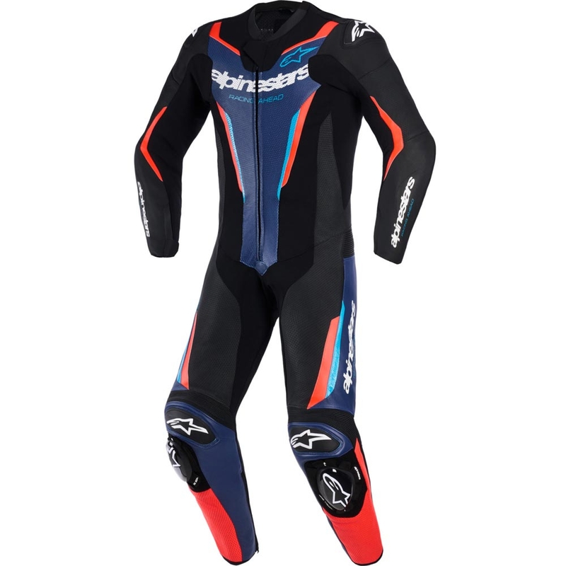 Alpinestars GP FORCE V2 enodelni motoristični kombinezon črno-modro-fluo rdeč