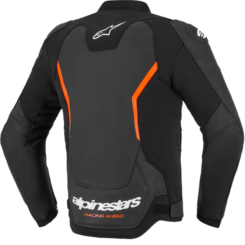 Usnjena motoristična jakna Alpinestars GP Force V2 črno-fluo rdeče-bela