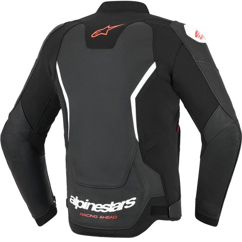 Usnjena motoristična jakna Alpinestars GP Force V2 črno-belo-rdeča