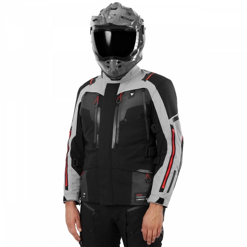 Motoristična jakna Shima Hero 3.0 sivo-rdeča