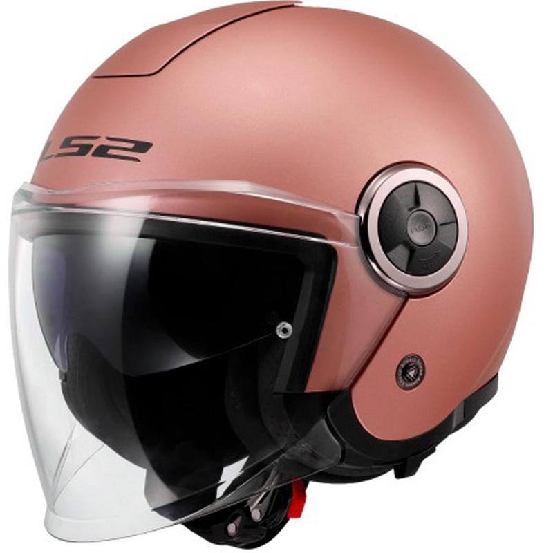 Odprta motoristična čelada LS2 OF620 Classy Solid mat zlato-roza