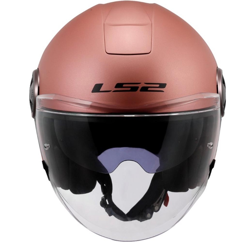 Odprta motoristična čelada LS2 OF620 Classy Solid mat zlato-roza
