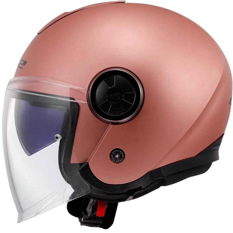 Odprta motoristična čelada LS2 OF620 Classy Solid mat zlato-roza